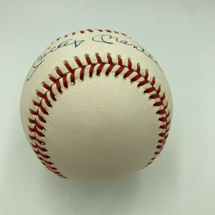 Beautiful Mickey Mantle Signed American League Baseball PSA DNA Graded MINT 9