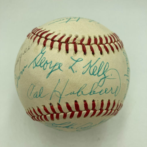 Beautiful 1977 Hall Of Fame Induction Multi Signed Baseball 23 Sigs JSA COA