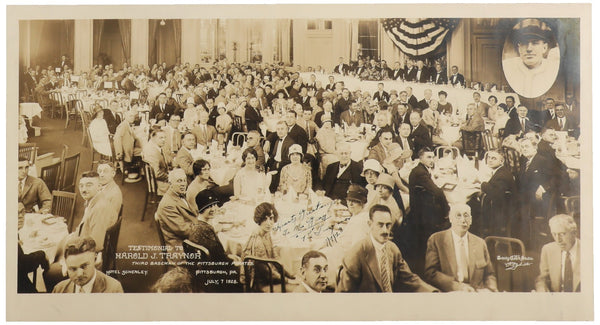 Pie Traynor Signed 10x20 1928 Testimonial Dinner Original Photo Beckett COA