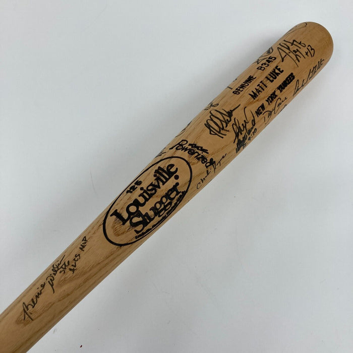 1996 New York Yankees World Series Champs Team Signed Bat Derek Jeter PSA DNA