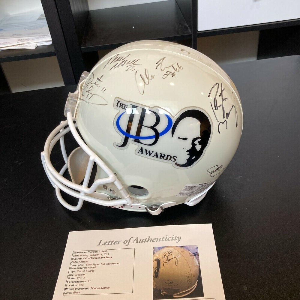 Peyton Manning & Junior Seau Multi Signed JB Awards Full Size Helmet JSA COA