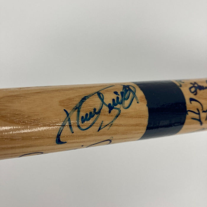 Beautiful HOF Multi Signed Bat 60 Sigs! Kirby Puckett Stan Musial Tony Gwynn PSA