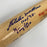 Eddie Mathews Jim Bunning Tiger Stadium Cooperstown Signed Baseball Bat JSA COA