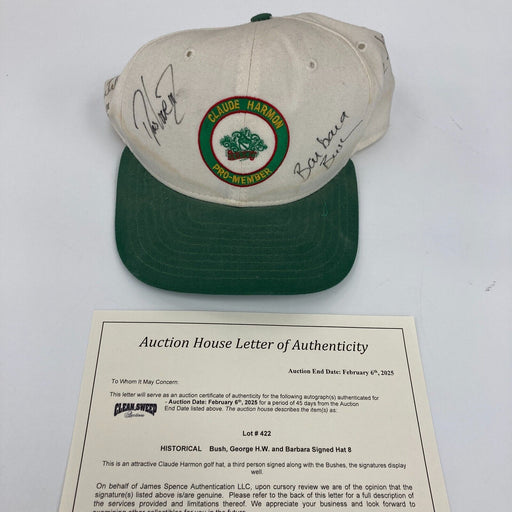 President George H.W. Bush First Lady Barbara Bush Signed Golf Hat JSA COA