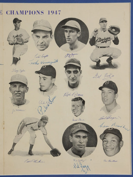 Jackie Robinson Rookie 1947 Brooklyn Dodgers Team Signed Program PSA DNA COA
