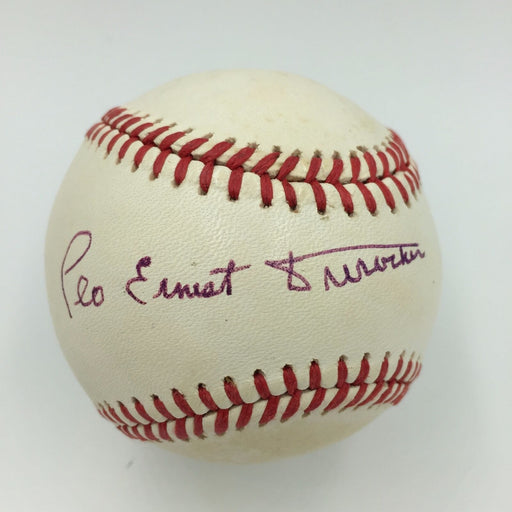 Leo Ernest Durocher Full Name Signed Autographed National League Baseball PSA