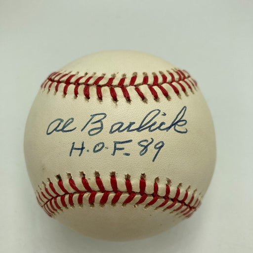 Al Barlick HOF 1989 Signed National League Baseball JSA COA