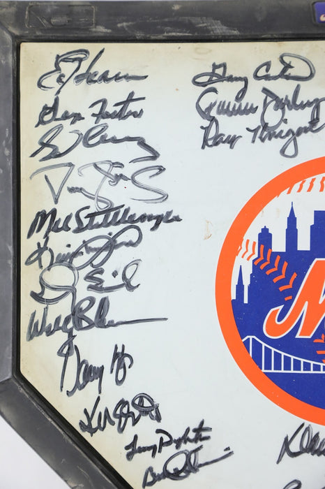1986 New York Mets World Series Champs Team Signed Home Plate Steiner COA