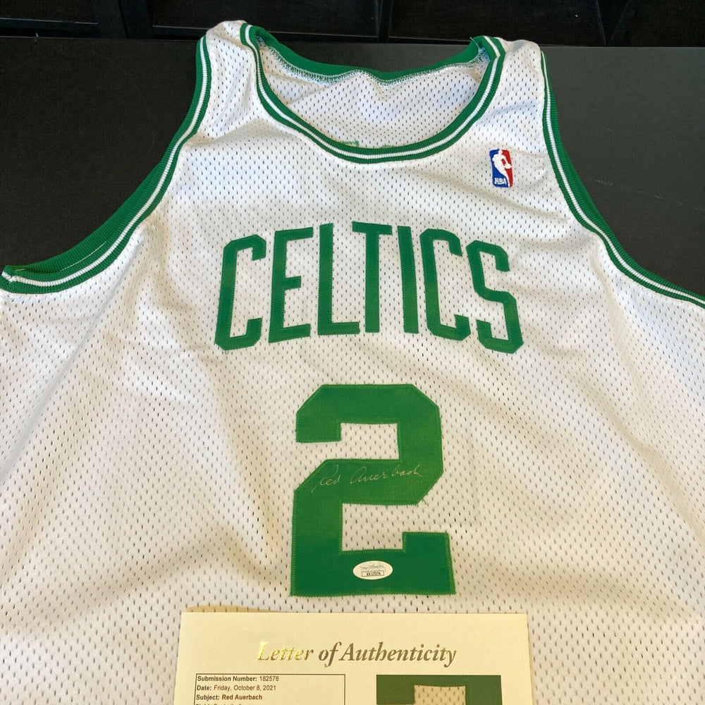 Rare Red Auerbach Signed 1994-95 Boston Celtics Pro Cut Authentic Jersey JSA COA