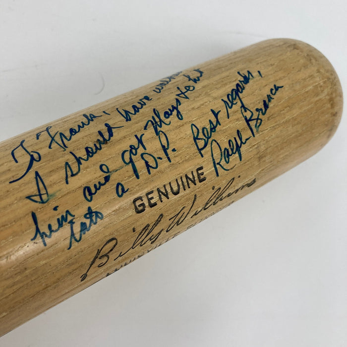 Willie Mays, Bobby Thomson & Ralph Branca Signed Baseball Bat JSA COA