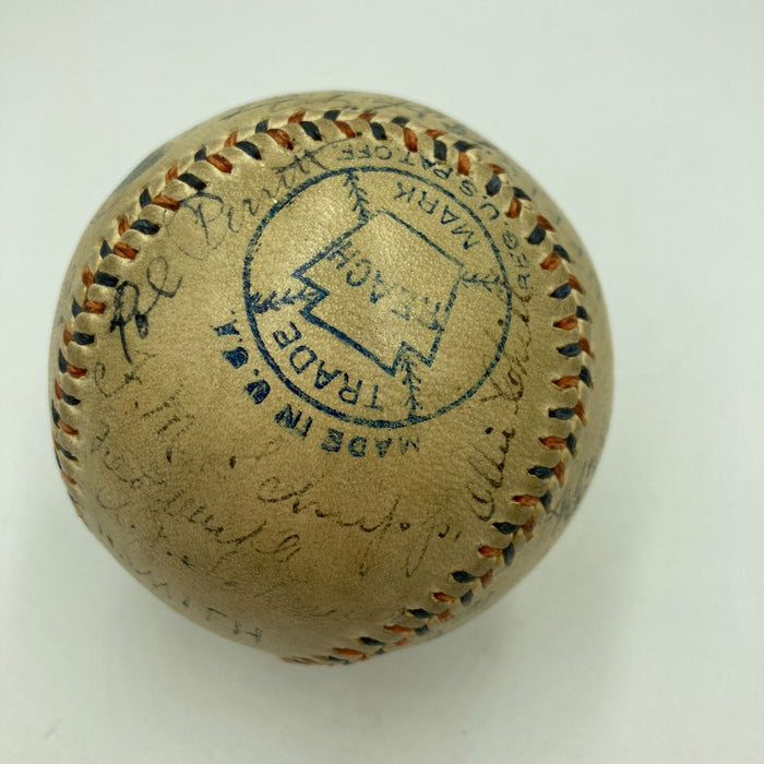 Christy Mathewson Babe Ruth Ty Cobb Ban Johnson Signed 1915 AL Baseball PSA DNA