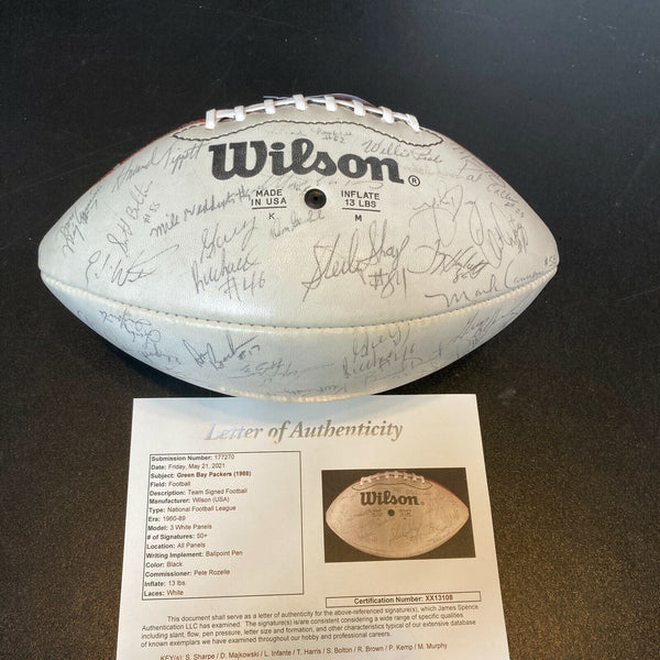 1988 Green Bay Packers Team Signed Wilson NFL Football 50+ Sigs JSA COA