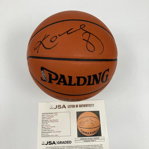 Kobe Bryant Signed Spalding Official Game Basketball Upper Deck JSA 9 MINT & UDA