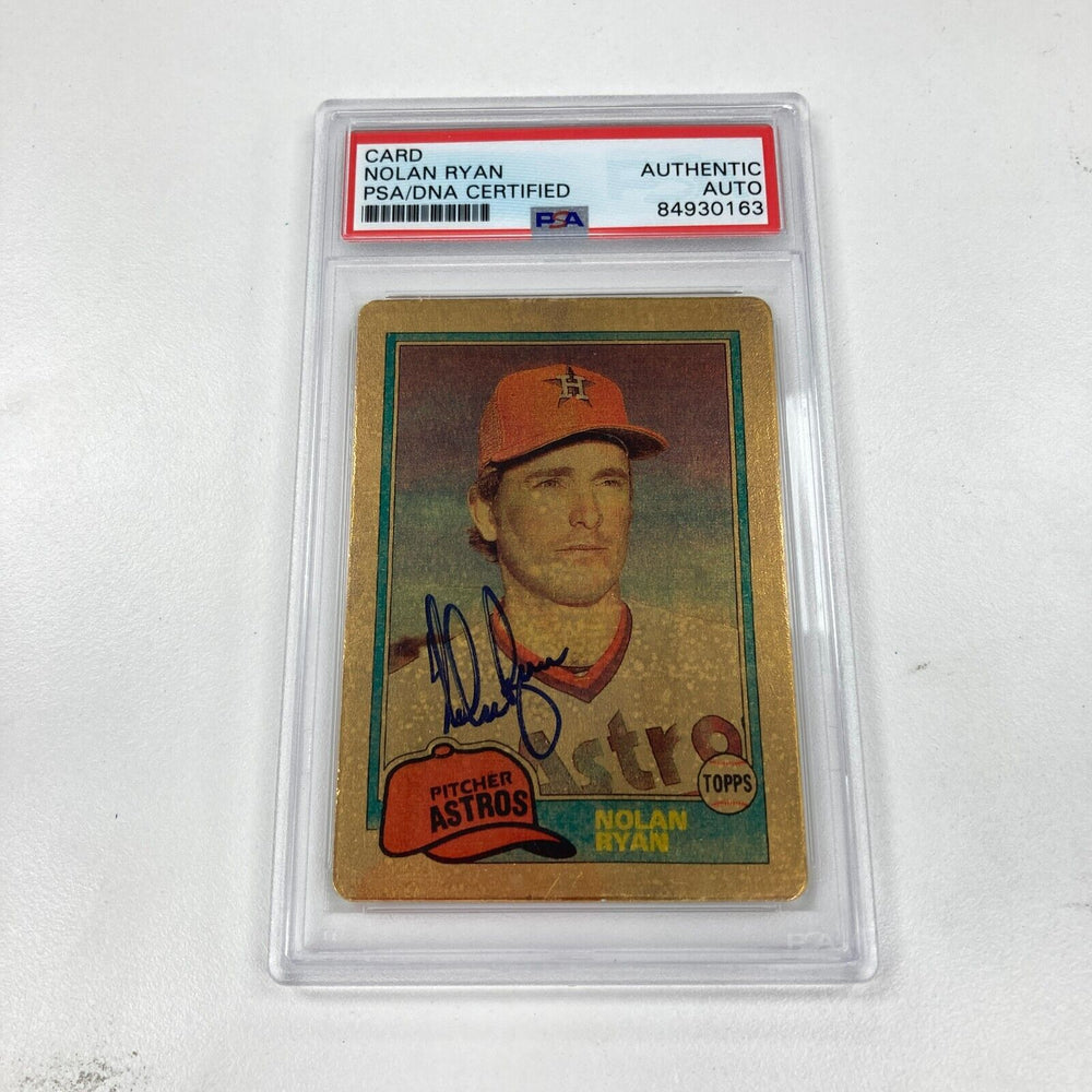 1981 Topps Nolan Ryan Signed Autographed Porcelain Baseball Card PSA DNA