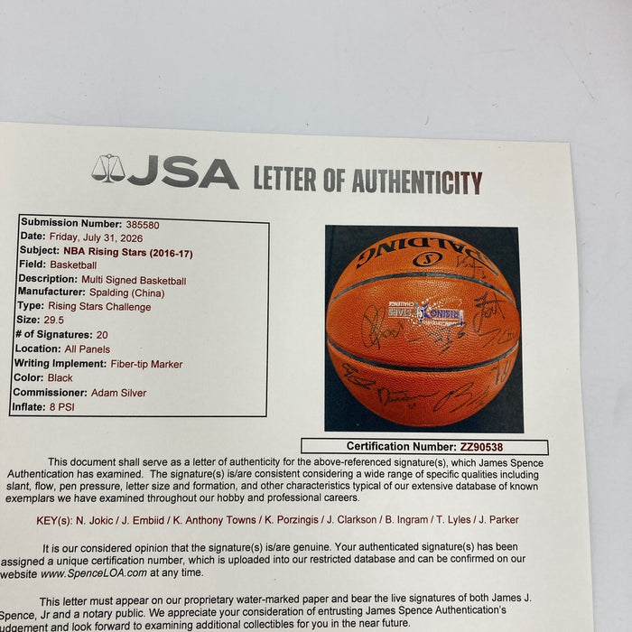 2016 NBA Risings Stars Signed Basketball Nikola Jokic Joel Embiid JSA COA