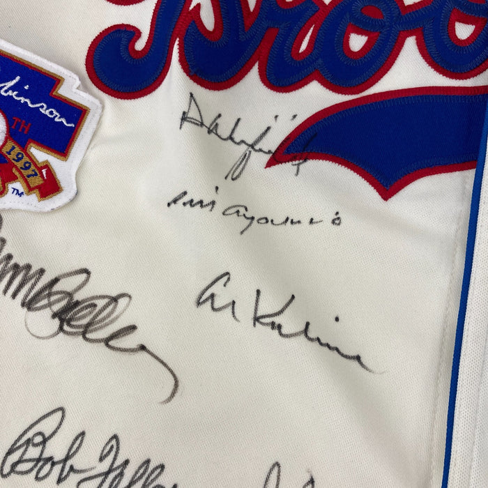Beautiful Hall Of Fame Multi Signed Jackie Robinson Jersey 45+ Signatures JSA