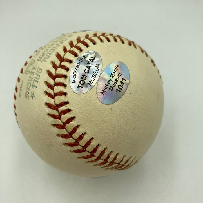 Beautiful Mickey Mantle Triple Crown 1956 Signed Inscribed Baseball JSA COA