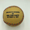 Bobby Thomson Branca Signed Shot Heard 'Round World Spinneybeck Baseball JSA COA