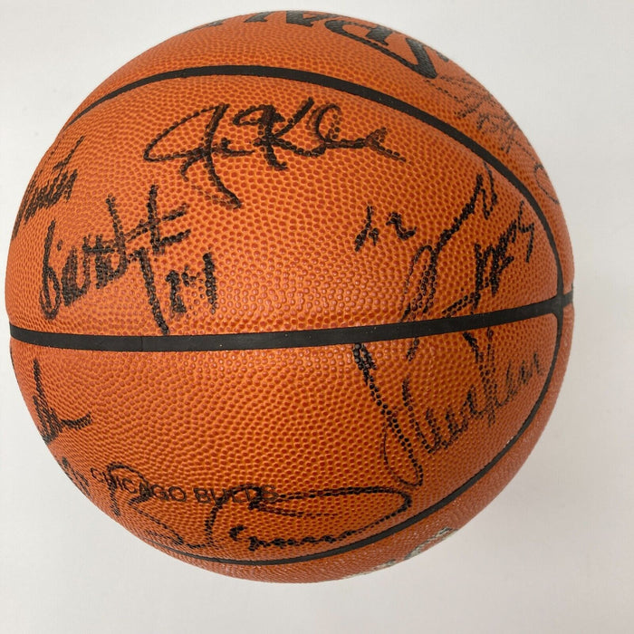 1997-98 Chicago Bulls NBA Champs Team Signed Game Basketball The Last Dance JSA