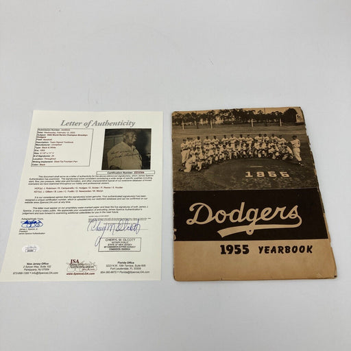 1955 Brooklyn Dodgers W.S. Champs Team Signed Yearbook Jackie Robinson JSA COA