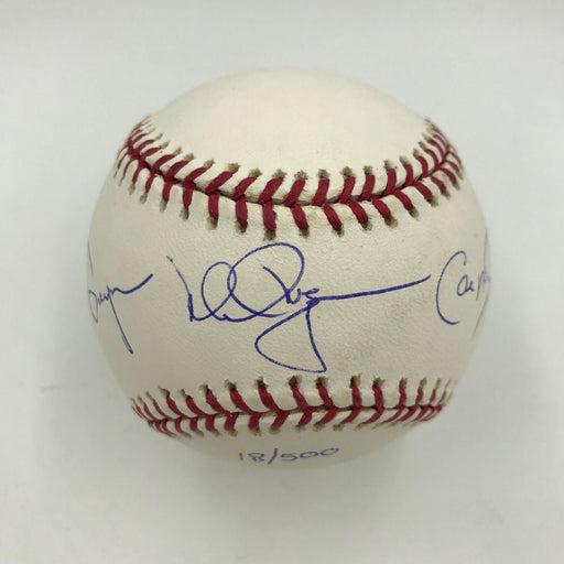 Mark McGwire, Tony Gwynn & Cal Ripken Jr. Signed Baseball Steiner & MLB Hologram