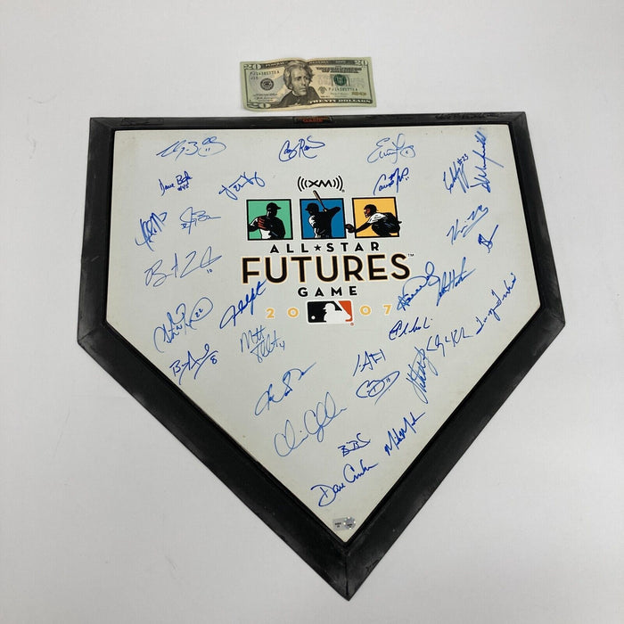 Clayton Kershaw Rookie 2007 All Star Game Team Signed Home Plate MLB Authentic