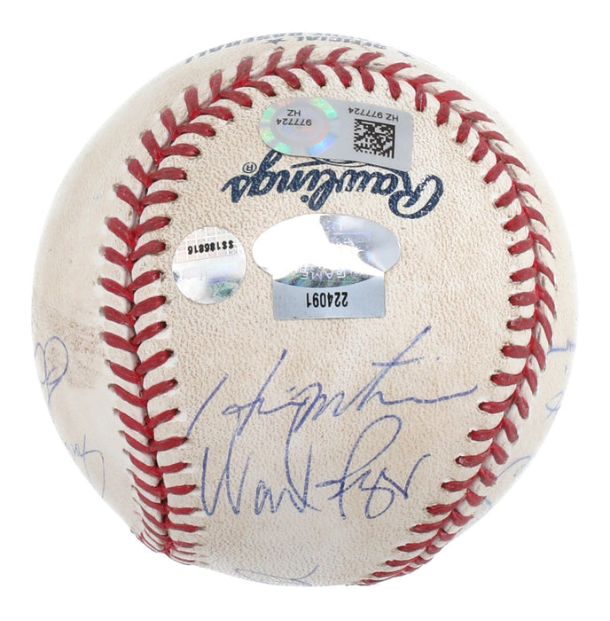2015 New York Yankees Team Signed Game Used Baseball ALDS Clinching Game Jeter
