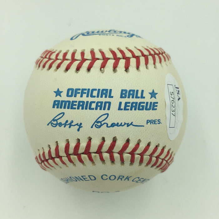 Nice Whitey Ford Signed Official American League Baseball JSA Sticker