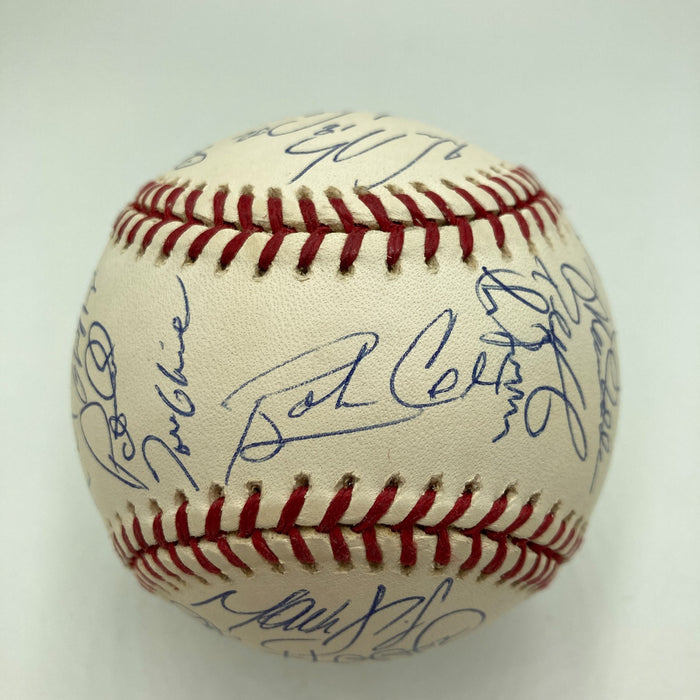 2001 Atlanta Braves Team Signed Baseball Chipper Jones Greg Maddux Tom Glavine
