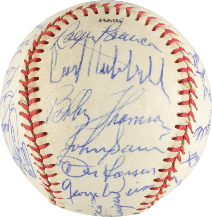 Joe Dimaggio Pie Traynor George Weiss HOF Multi Signed Baseball SGC COA
