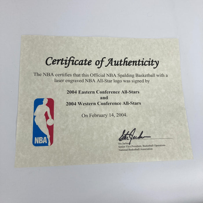 Kobe Bryant Shaq Tim Duncan 2004 All Star Game Team Signed Basketball JSA COA