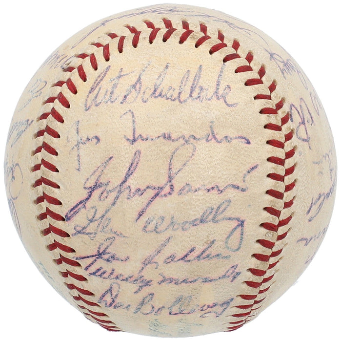 1953 New York Yankees World Series Champs Team Signed Baseball Mickey Mantle JSA