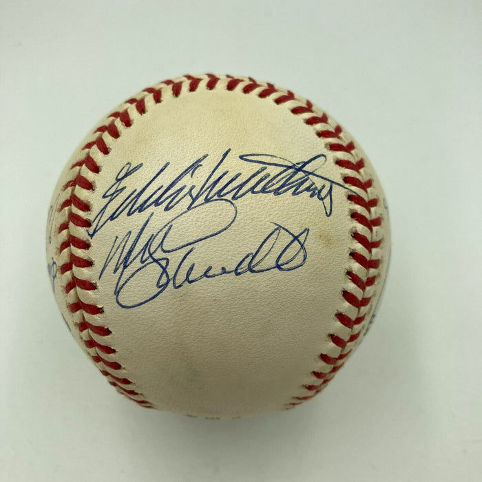 Willie Mays Hank Aaron Ernie Banks 500 Home Run Signed Baseball JSA COA