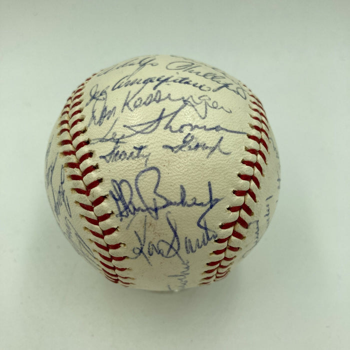 1966 Chicago Cubs Team Signed Baseball Ernie Banks Billy Williams Ron Santo JSA