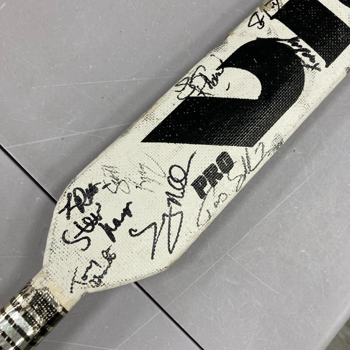 1990-91 Los Angeles Kings Team Signed Game Used Goalie Stick Wayne Gretzky PSA