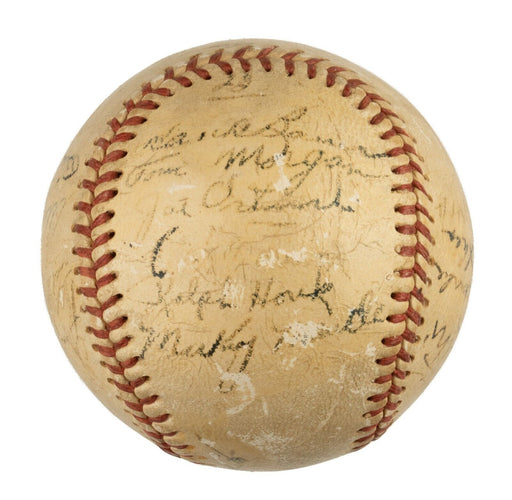 1952 New York Yankees World Series Champs Team Signed Baseball Mickey Mantle JSA