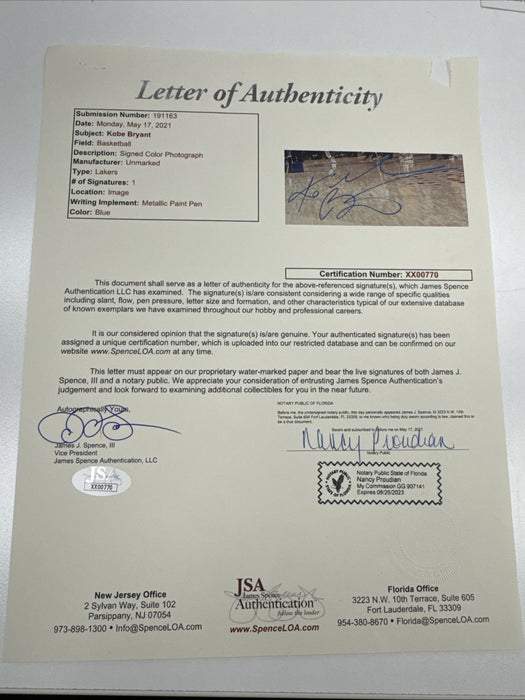 Beautiful Kobe Bryant Signed 2010 NBA Finals Game 7 20x38 Canvas Photo PSA DNA