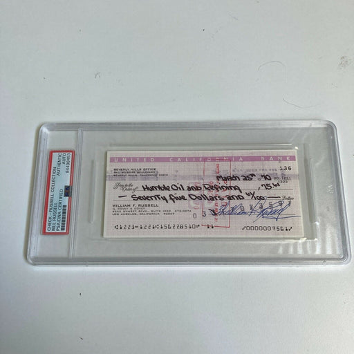 Bill Russell Signed Autographed Bank Check PSA DNA Boston Celtics HOF Legend