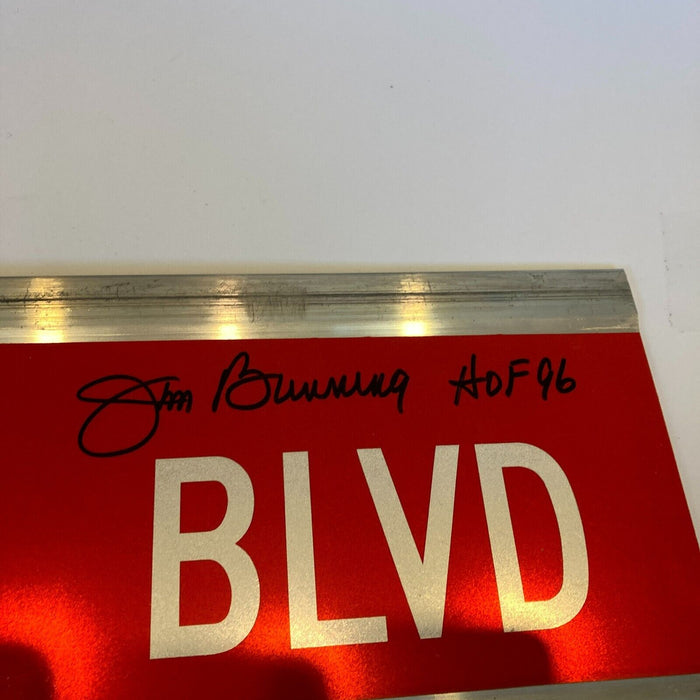 Jim Bunning Signed 6x30 Street Sign Jim Bunning BLVD JSA COA