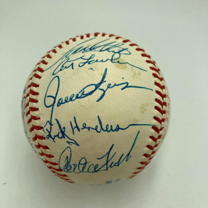 1982 All Star Game Team Signed Baseball George Brett Rickey Henderson JSA COA