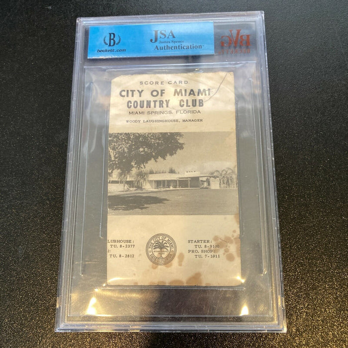 Mickey Mantle & Whitey Ford Playing Days Signed 1955 Miami Golf Scorecard JSA