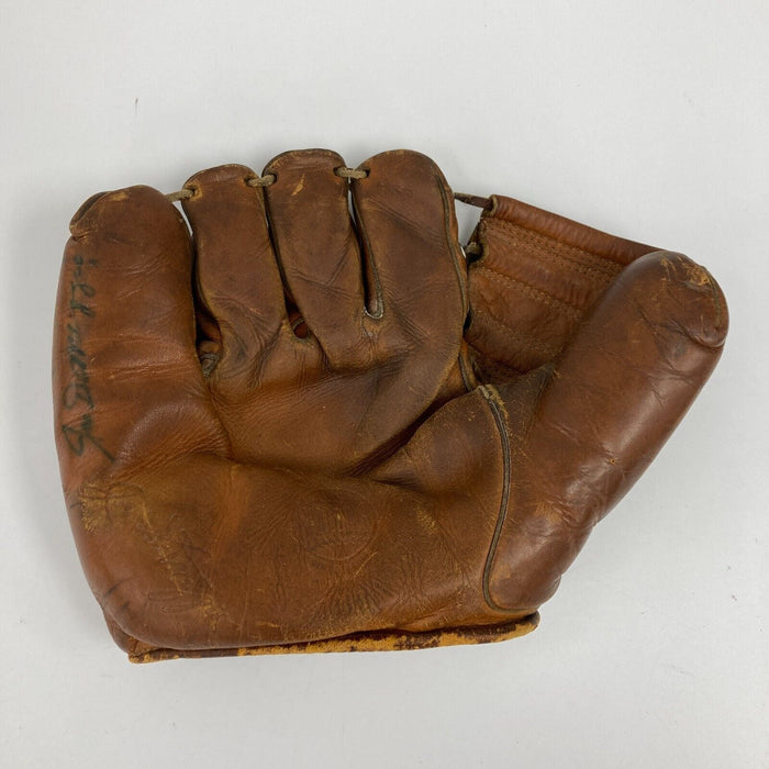 Joe Dimaggio Signed 1940's Spalding Game Model Baseball Glove JSA COA