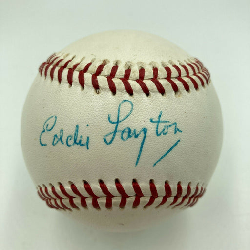 Eddie Layton Signed Baseball New York Yankees Organist Beckett COA