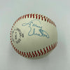 Joe Dimaggio Willie Mays & Johnny Unitas Signed 1970's Baseball With JSA COA