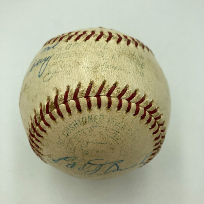Gabby Hartnett Edd Roush Don Drysdale Signed Game Used Baseball From Bat Boy JSA
