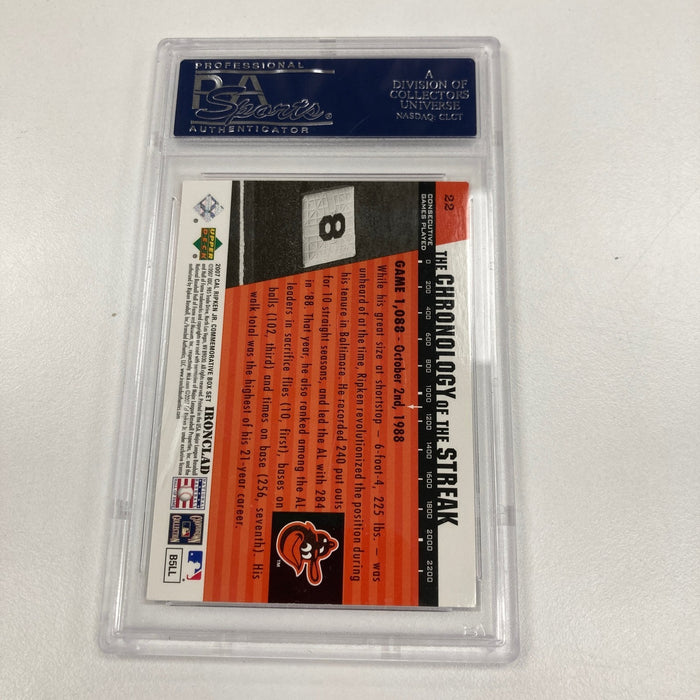 2007 Upper Deck Cal Ripken Jr. Signed Baseball Card Auto PSA DNA