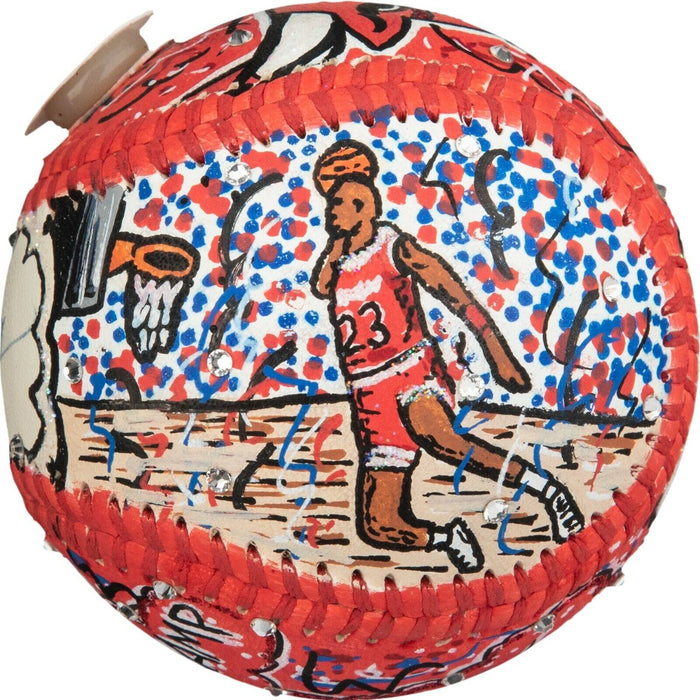 Michael Jordan Signed Charles Fazzino Hand Painted Pop Art Baseball UDA PSA DNA