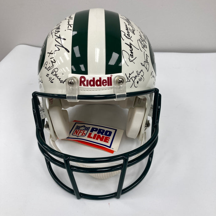 1969 New York Jets Super Bowl Champs Team Signed Authentic Game Helmet JSA COA