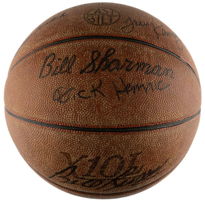 1956-1957 Boston Celtics NBA Champs Team Signed Basketball Bill Russell PSA DNA