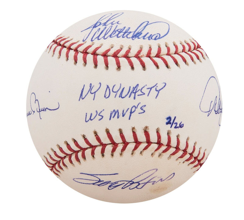 Derek Jeter Mariano Rivera Yankees Dynasty W.S. MVP's Signed Baseball Steiner